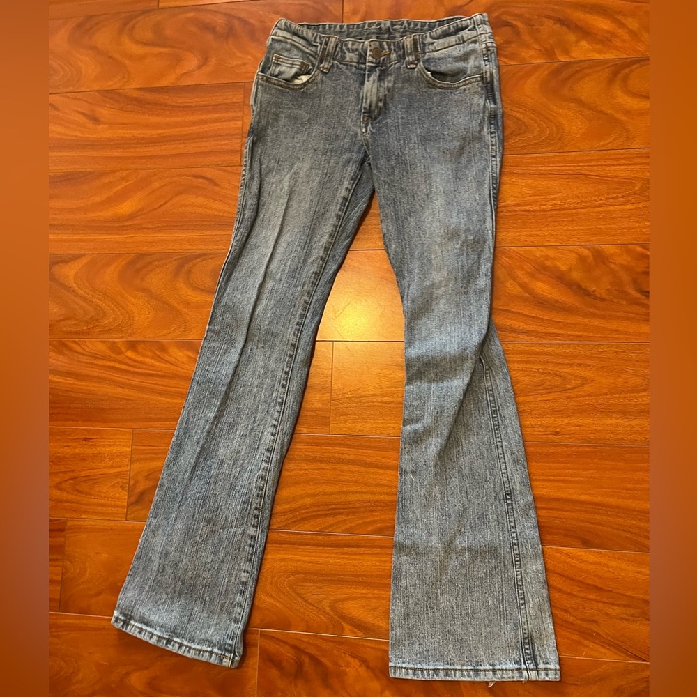 Low rise boot cut jeans